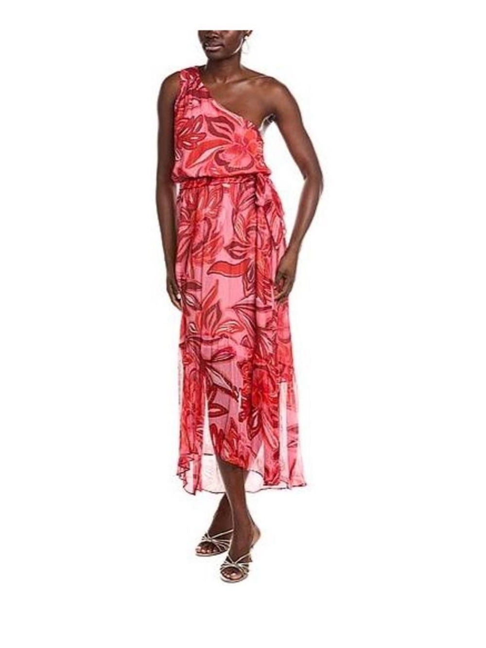 Ramy Brook One-Shoulder Silk Floral Maxi Dress